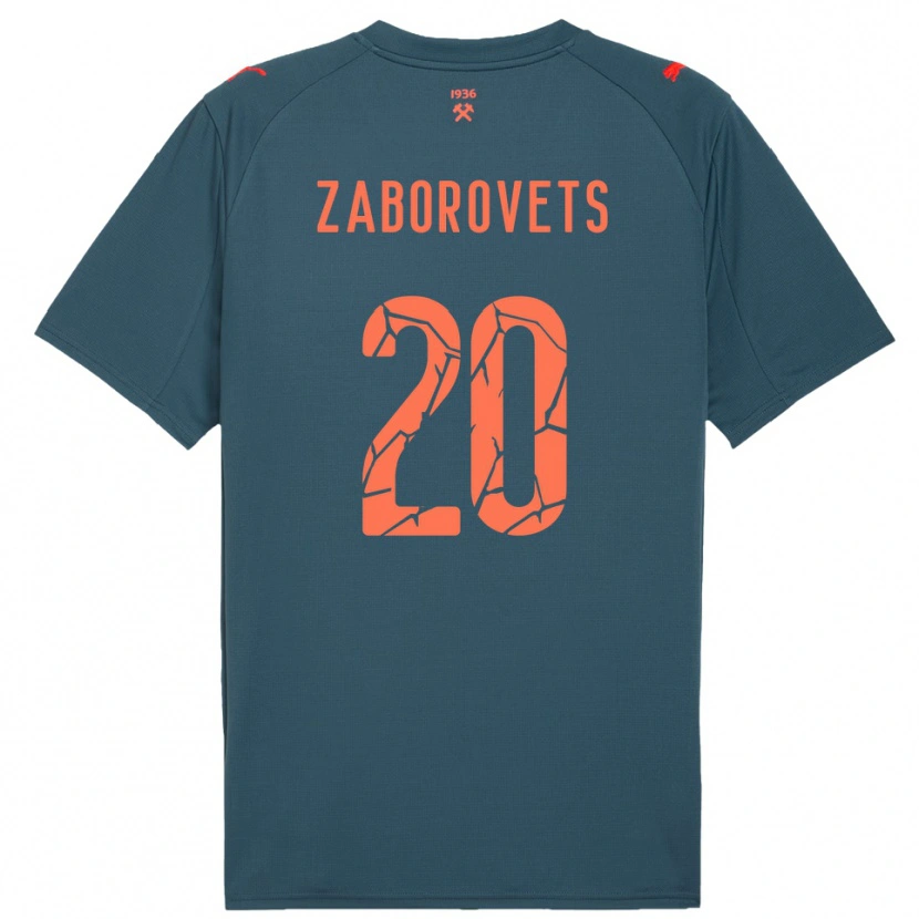 Danxen Kvinder Lidiia Zaborovets #20 Mørkeblå Rød Udebane Spillertrøjer 2025/26 Trøje T-Shirt