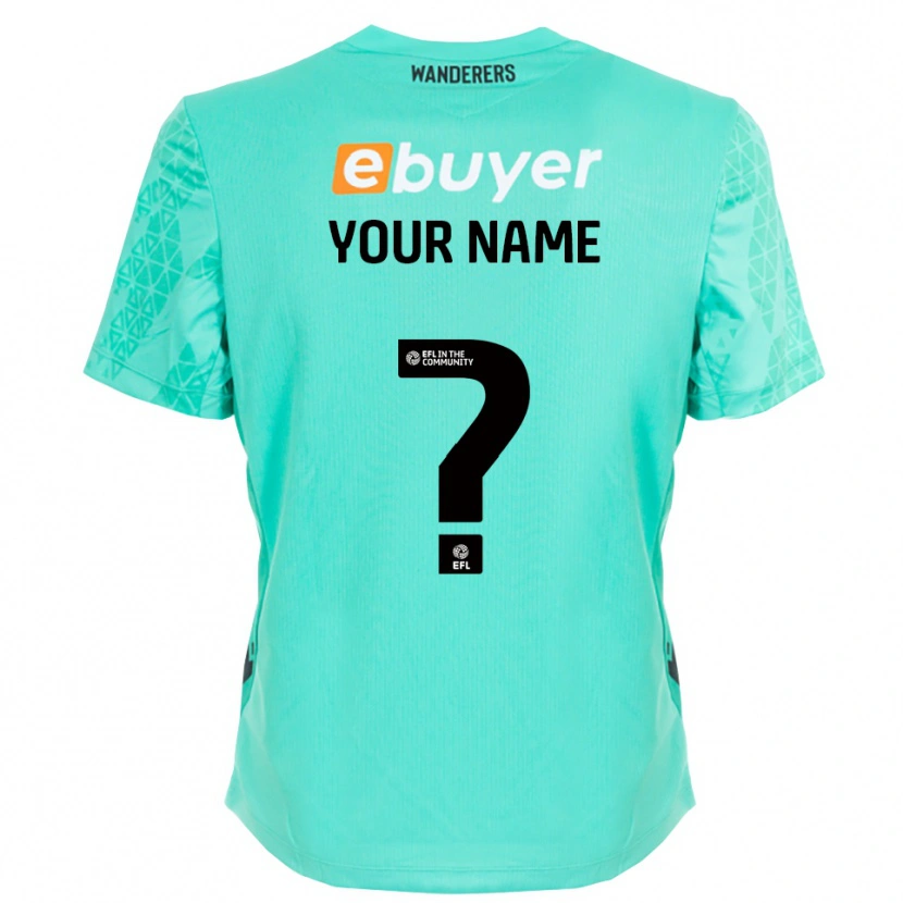 Danxen Børn Bolton Wanderers Aqua Sort Målmandstrøje 2025/26 Trøje T-shirt