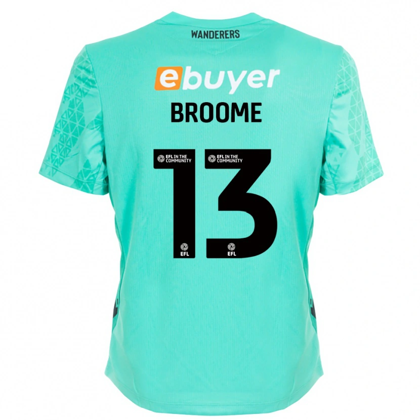 Danxen Børn Nathan Broome #13 Aqua Sort Målmandstrøje 2025/26 Trøje T-shirt