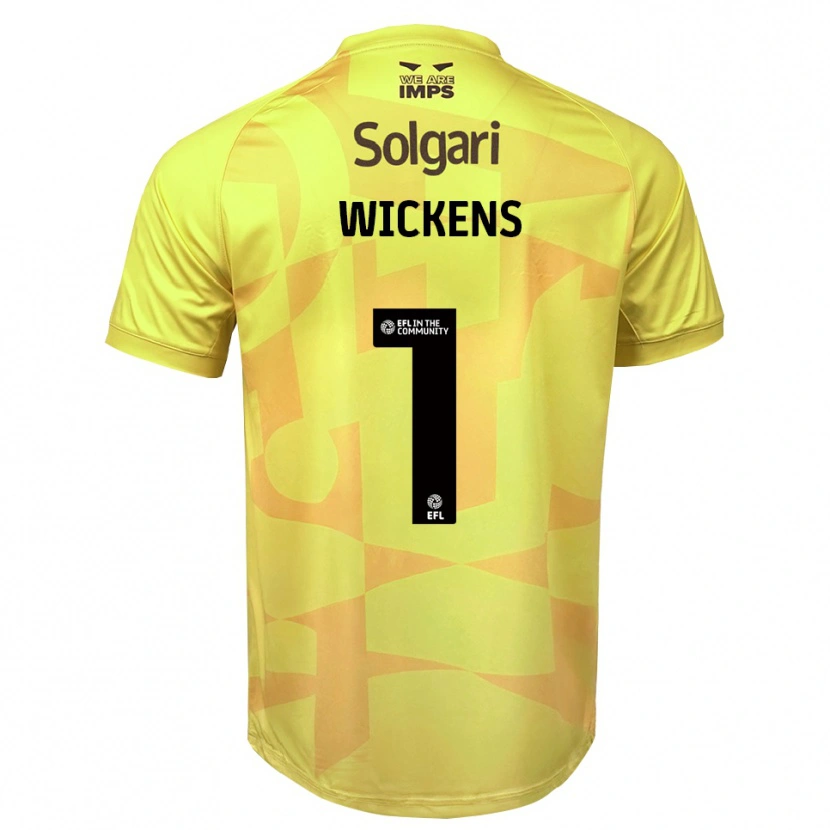 Danxen Børn George Wickens #1 Gul Sort Målmandstrøje 2025/26 Trøje T-shirt