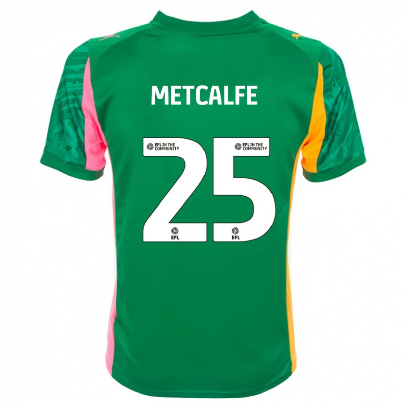 Danxen Børn Max Metcalfe #25 Grøn Pink Hvid Målmandstrøje 2025/26 Trøje T-shirt