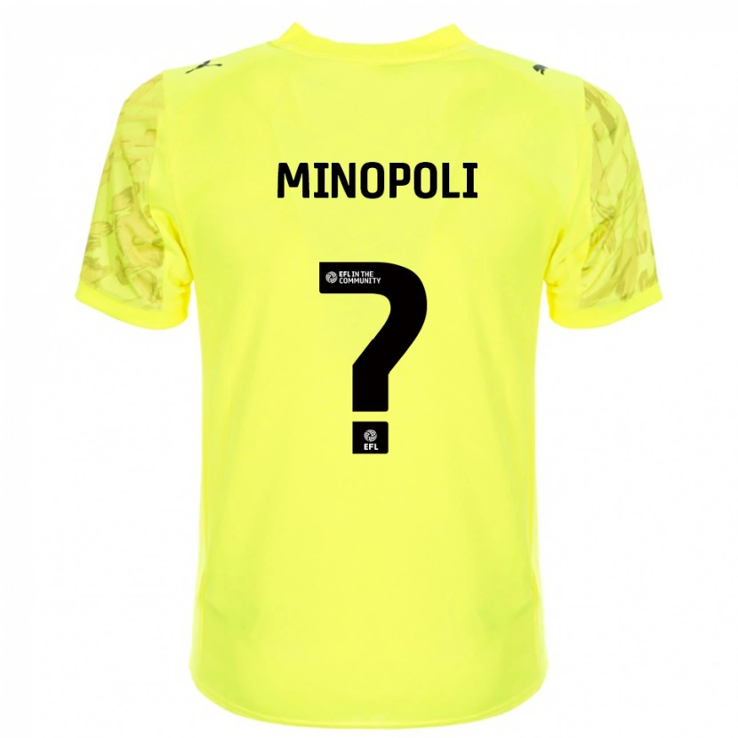 Danxen Børn Giovanni Minopoli #0 Gul Sort Målmandstrøje 2025/26 Trøje T-shirt