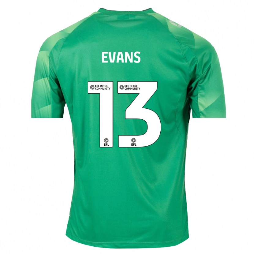 Danxen Børn Owen Evans #13 Grøn Hvid Målmandstrøje 2025/26 Trøje T-shirt