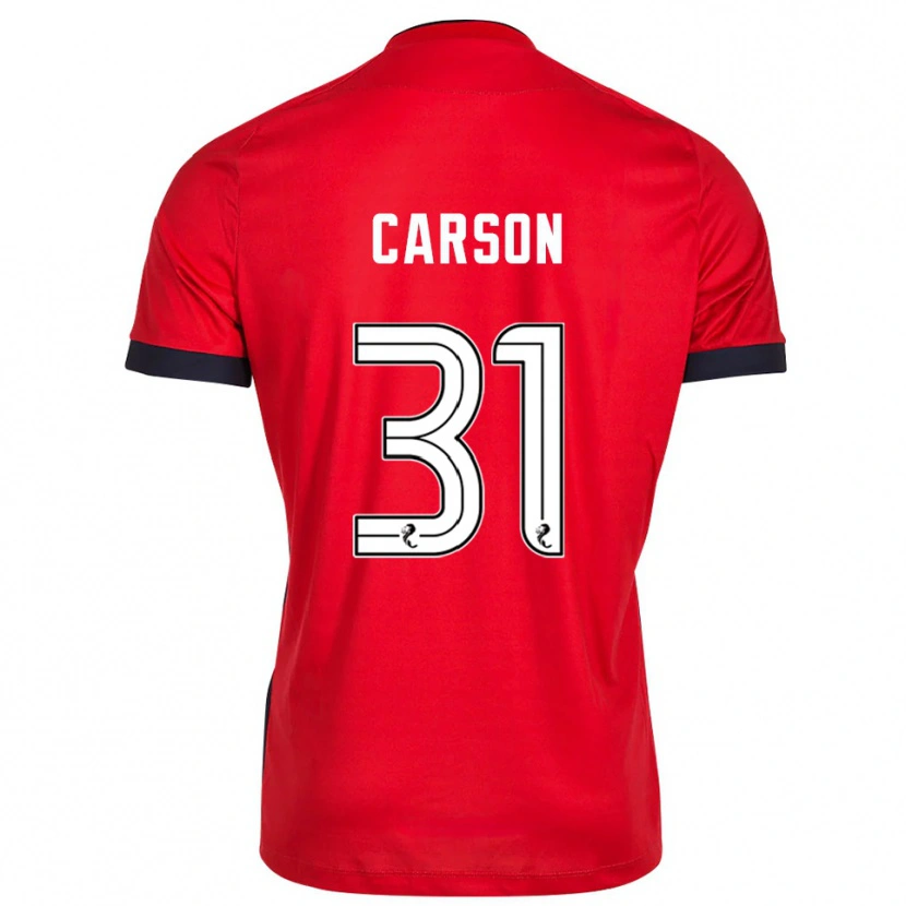 Danxen Børn Trevor Carson #31 Rød Hvid Målmandstrøje 2025/26 Trøje T-shirt