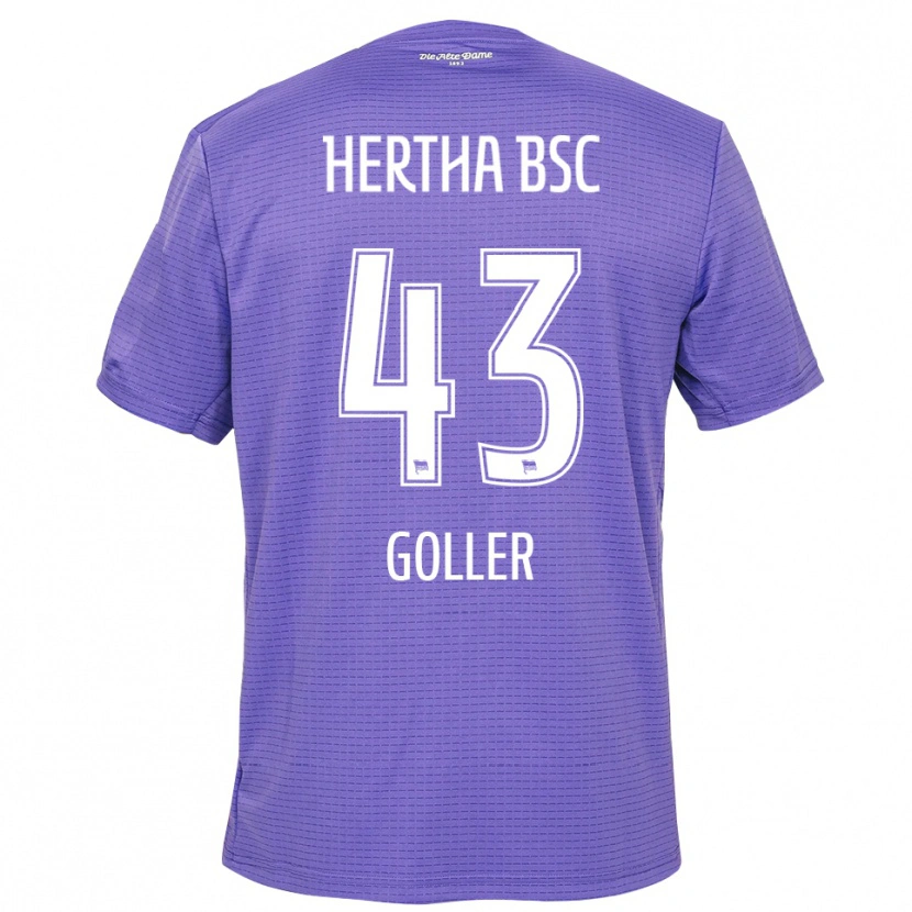 Danxen Børn Tim Goller #43 Lilla Hvid Målmandstrøje 2025/26 Trøje T-shirt