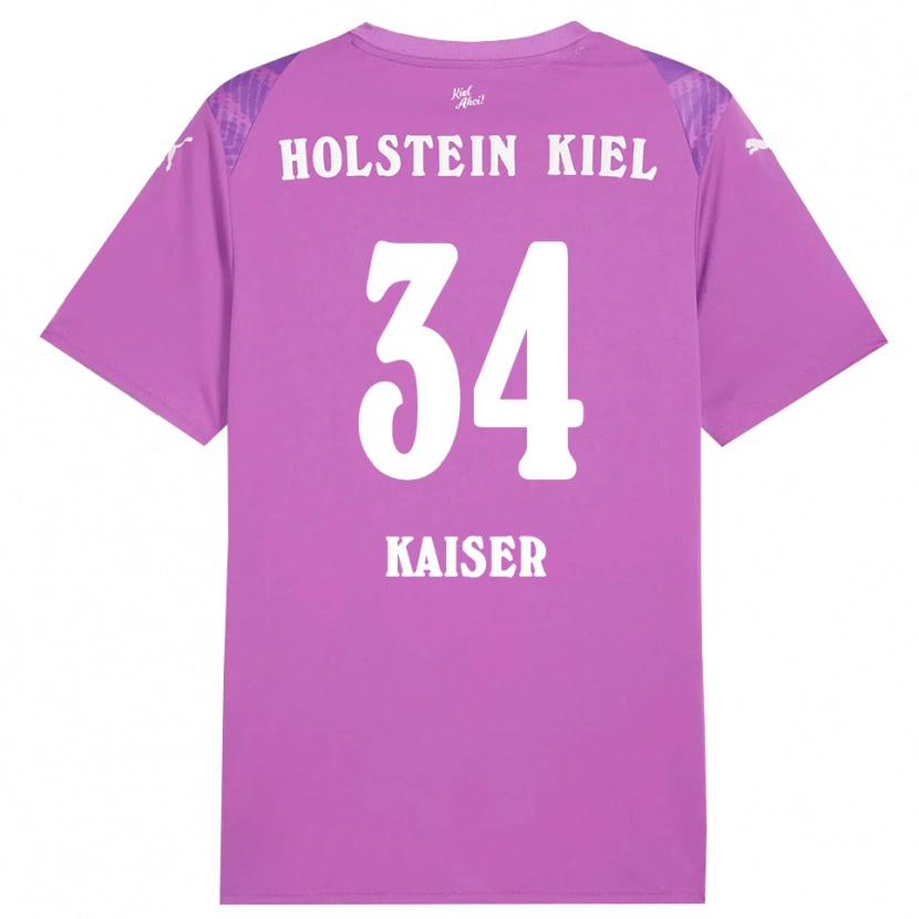 Danxen Børn Konstantin Kaiser #34 Lilla Hvid Målmandstrøje 2025/26 Trøje T-shirt