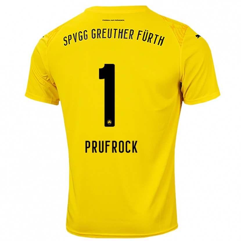 Danxen Børn Silas Prüfrock #1 Gul Sort Målmandstrøje 2025/26 Trøje T-shirt