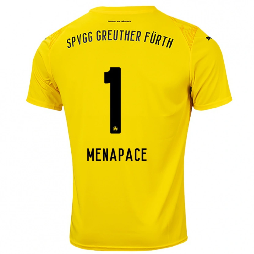 Danxen Børn Theo Menapace #1 Gul Sort Målmandstrøje 2025/26 Trøje T-shirt
