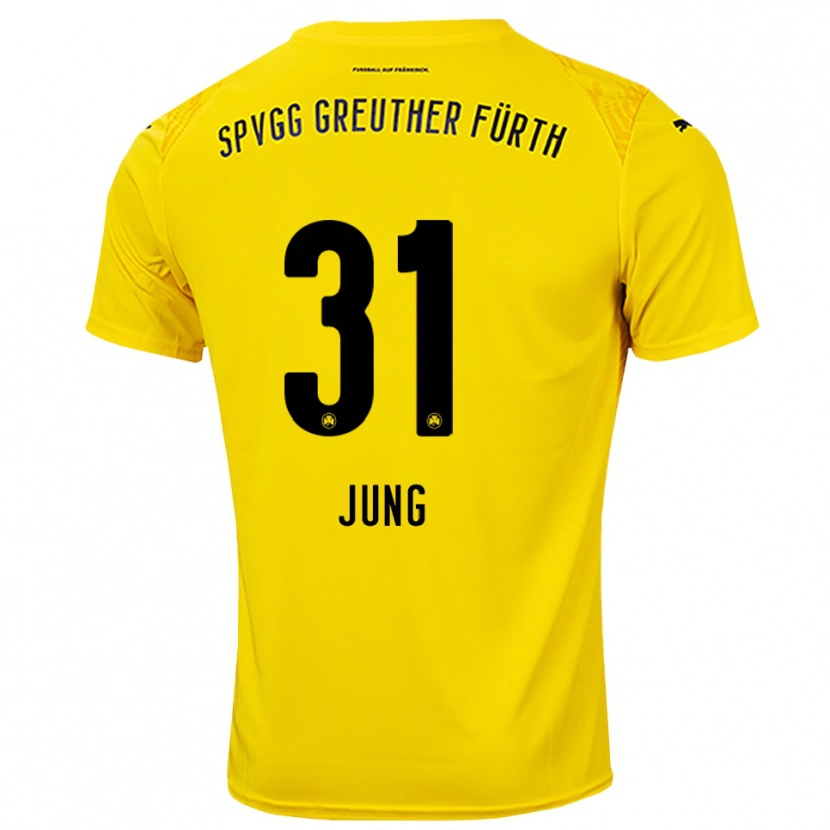 Danxen Børn Sebastian Jung #31 Gul Sort Målmandstrøje 2025/26 Trøje T-shirt