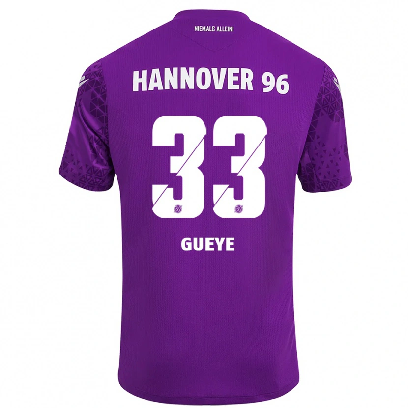 Danxen Børn Abdoulaye Gueye #33 Lilla Hvid Målmandstrøje 2025/26 Trøje T-shirt