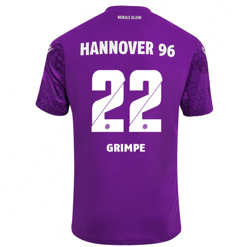 Danxen Børn Luca-Joel Grimpe #22 Lilla Hvid Målmandstrøje 2025/26 Trøje T-shirt
