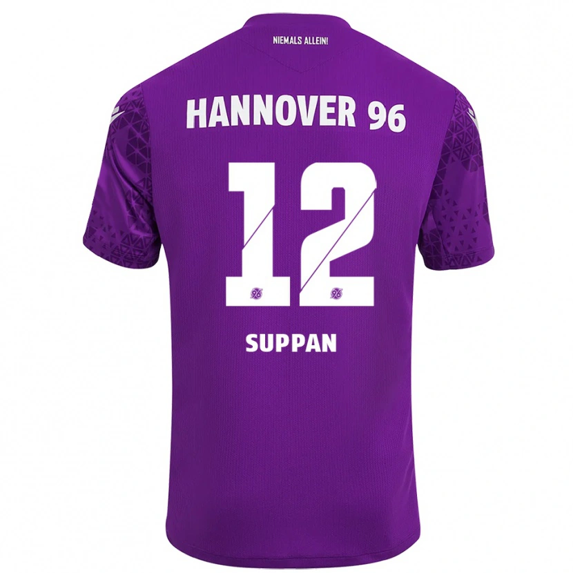 Danxen Børn Jannik Suppan #12 Lilla Hvid Målmandstrøje 2025/26 Trøje T-shirt