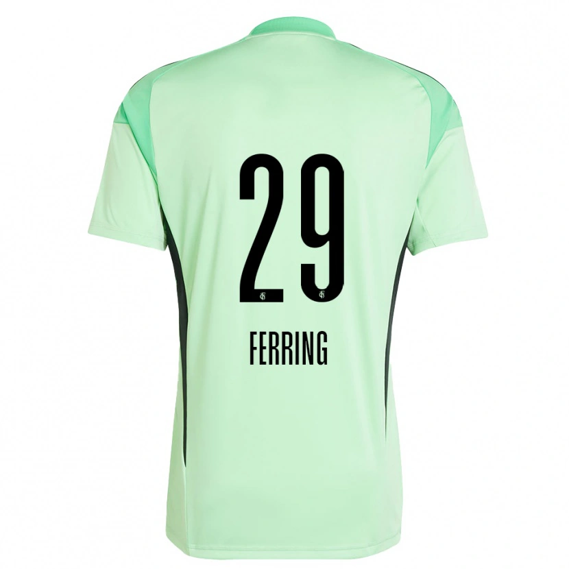 Danxen Børn Johannes Ferring #29 Lysegrøn Sort Målmandstrøje 2025/26 Trøje T-shirt
