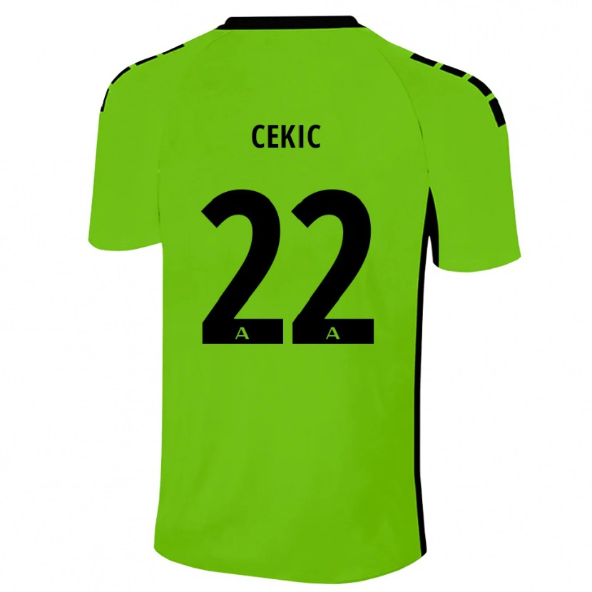 Danxen Børn Adnan Cekic #22 Græs Grøn Sort Målmandstrøje 2025/26 Trøje T-shirt