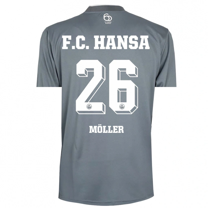 Danxen Børn Andreas Möller #26 Lysegrå Hvid Målmandstrøje 2025/26 Trøje T-shirt
