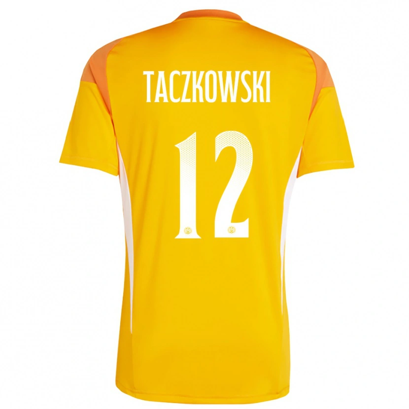 Danxen Børn Simon Taczkowski #12 Orange Hvid Målmandstrøje 2025/26 Trøje T-shirt