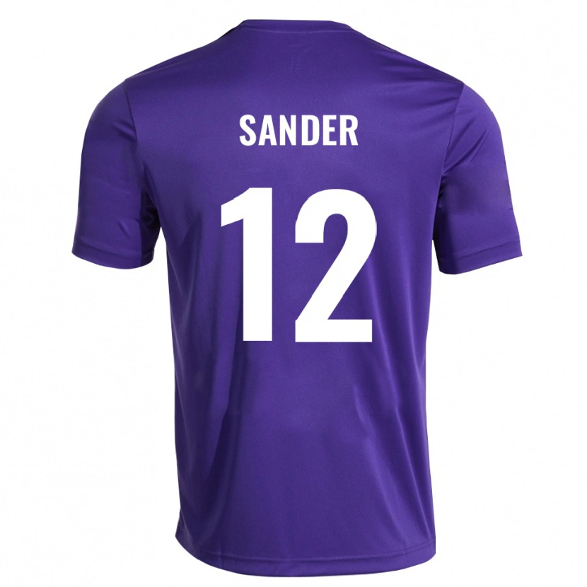 Danxen Børn Anton Sander #12 Lilla Hvid Målmandstrøje 2025/26 Trøje T-shirt
