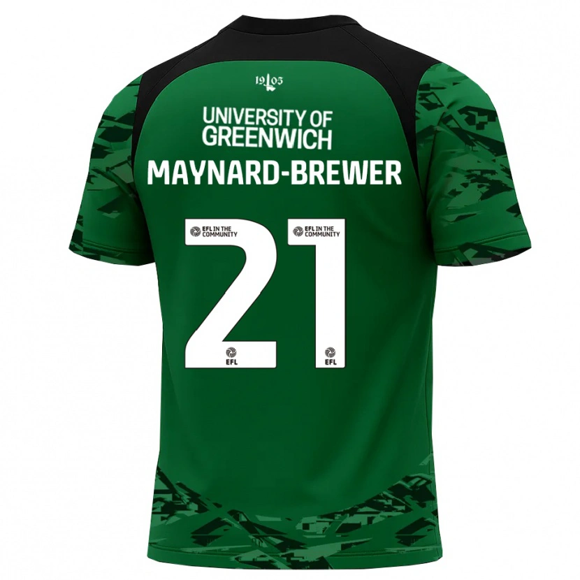 Danxen Børn Ashley Maynard-Brewer #21 Grøn Sort Målmandstrøje 2025/26 Trøje T-shirt
