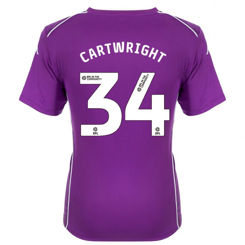 Danxen Børn Harvey Cartwright #34 Lilla Hvid Målmandstrøje 2025/26 Trøje T-shirt