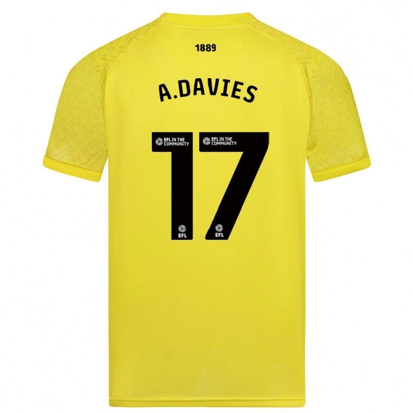Danxen Børn Adam Davies #17 Gul Sort Målmandstrøje 2025/26 Trøje T-shirt