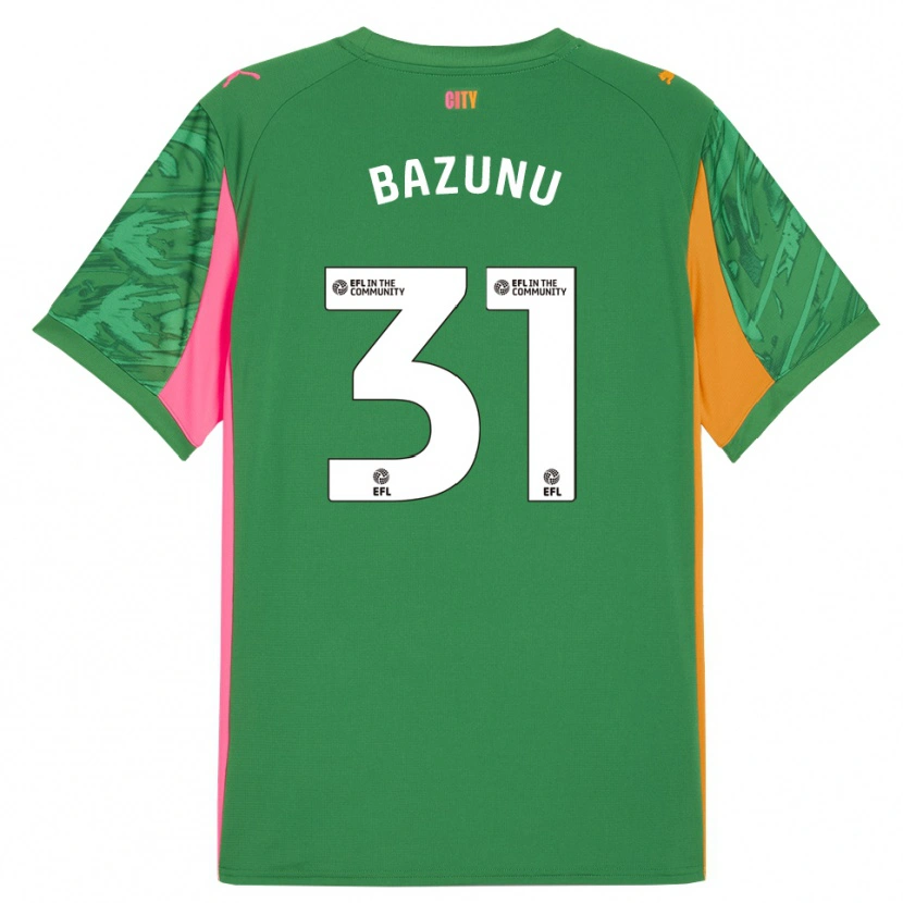 Danxen Børn Gavin Bazunu #31 Grøn Orange Målmandstrøje 2025/26 Trøje T-shirt