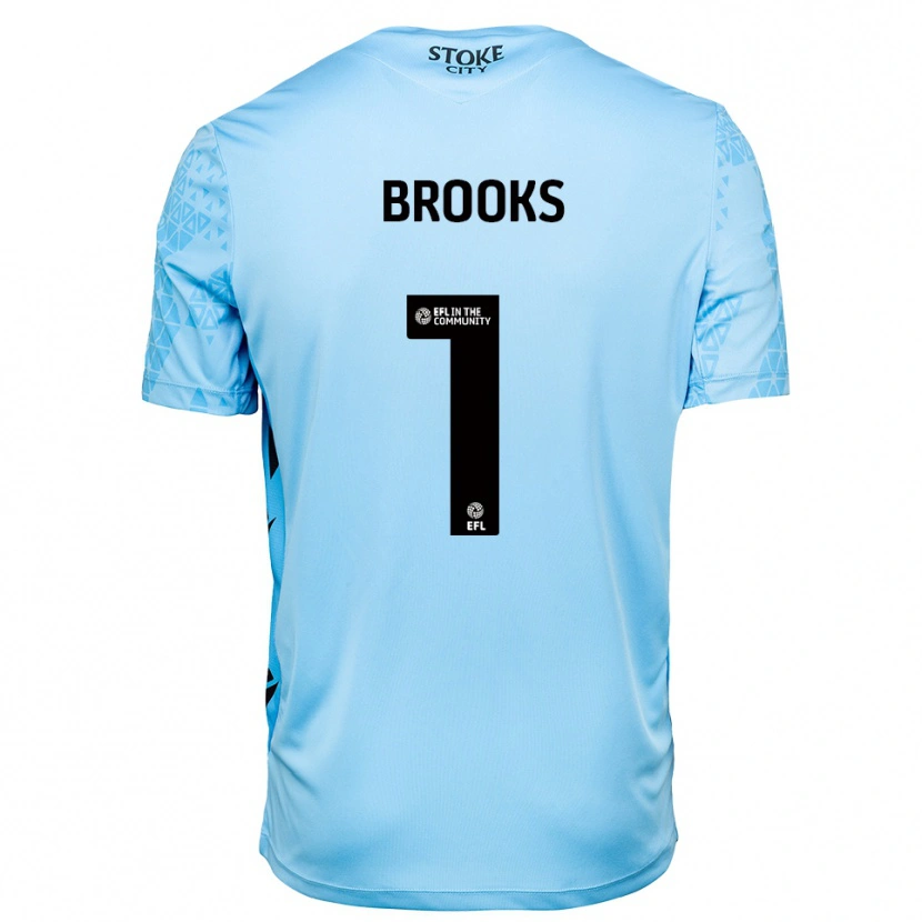 Danxen Børn Alfie Brooks #1 Himmelblå Sort Målmandstrøje 2025/26 Trøje T-shirt