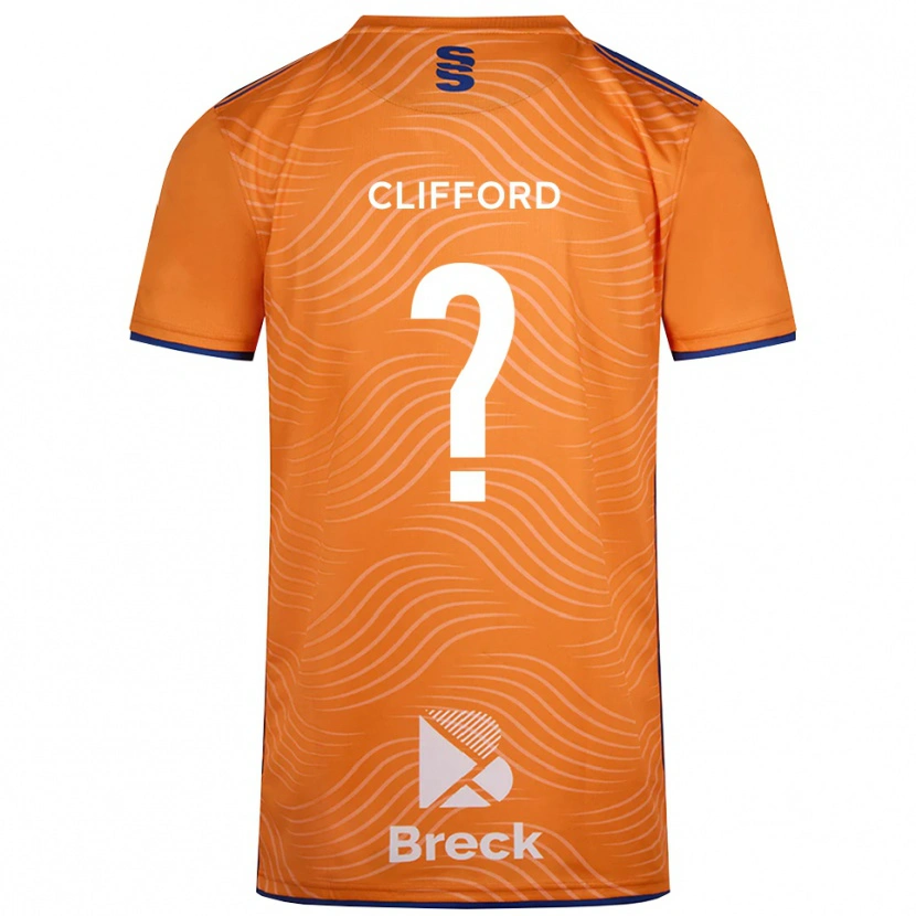 Danxen Børn Alex Clifford #0 Orange Sort Målmandstrøje 2025/26 Trøje T-shirt
