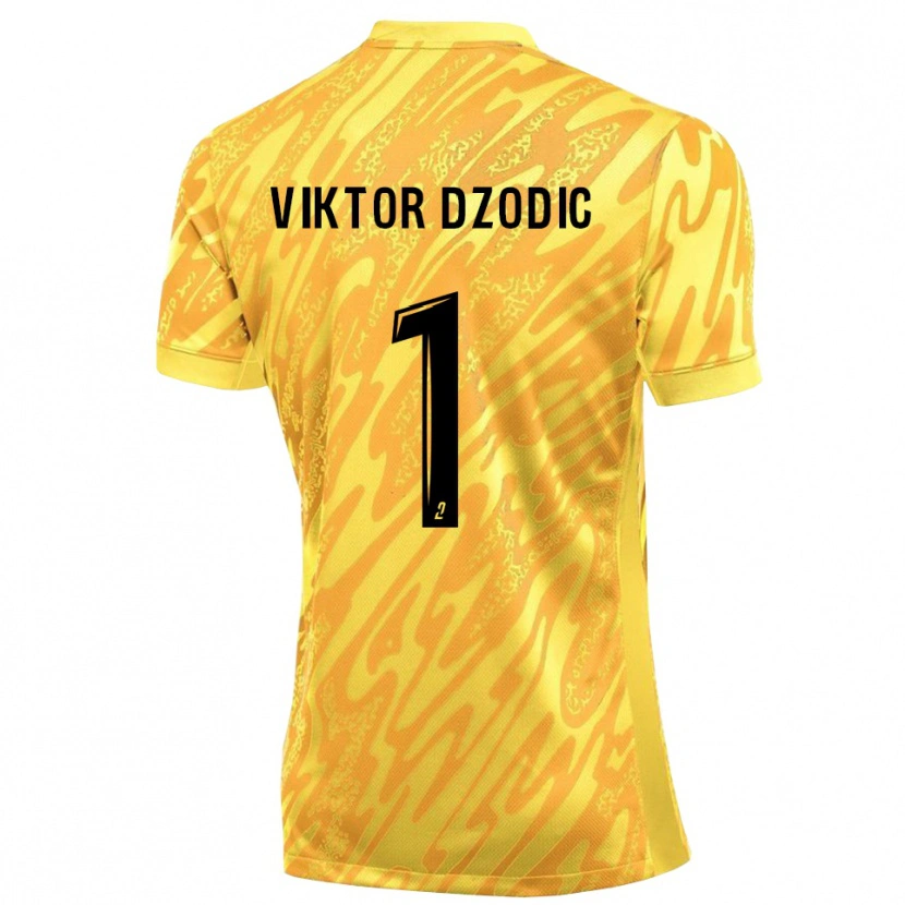 Danxen Børn Viktor Dzodic #1 Orange Gul Målmandstrøje 2025/26 Trøje T-shirt