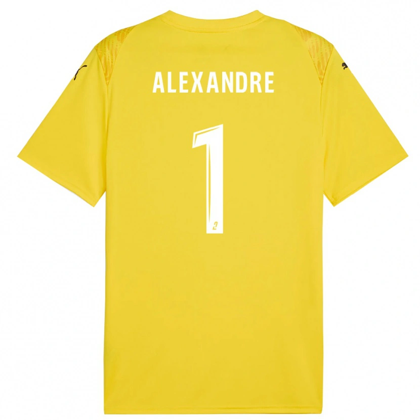 Danxen Børn Lou Alexandre #1 Gul Hvid Målmandstrøje 2025/26 Trøje T-shirt