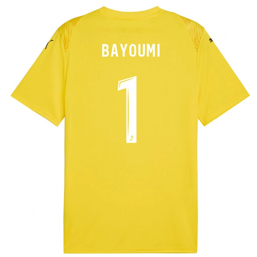 Danxen Børn Gibril Bayoumi #1 Gul Hvid Målmandstrøje 2025/26 Trøje T-shirt