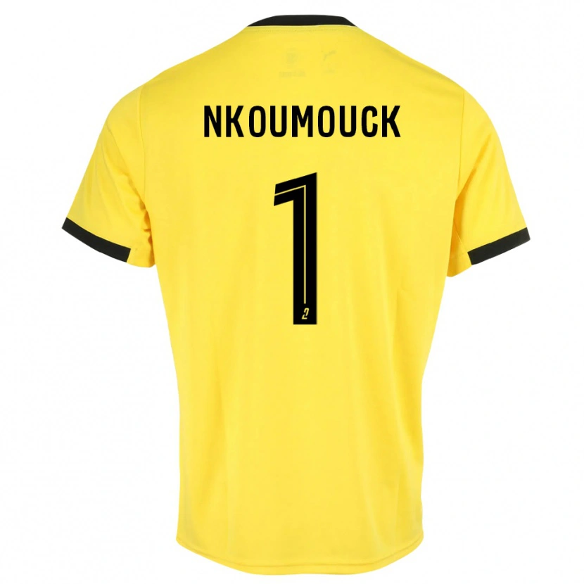 Danxen Børn Marc-Anthony Nkoumouck #1 Gul Sort Målmandstrøje 2025/26 Trøje T-shirt