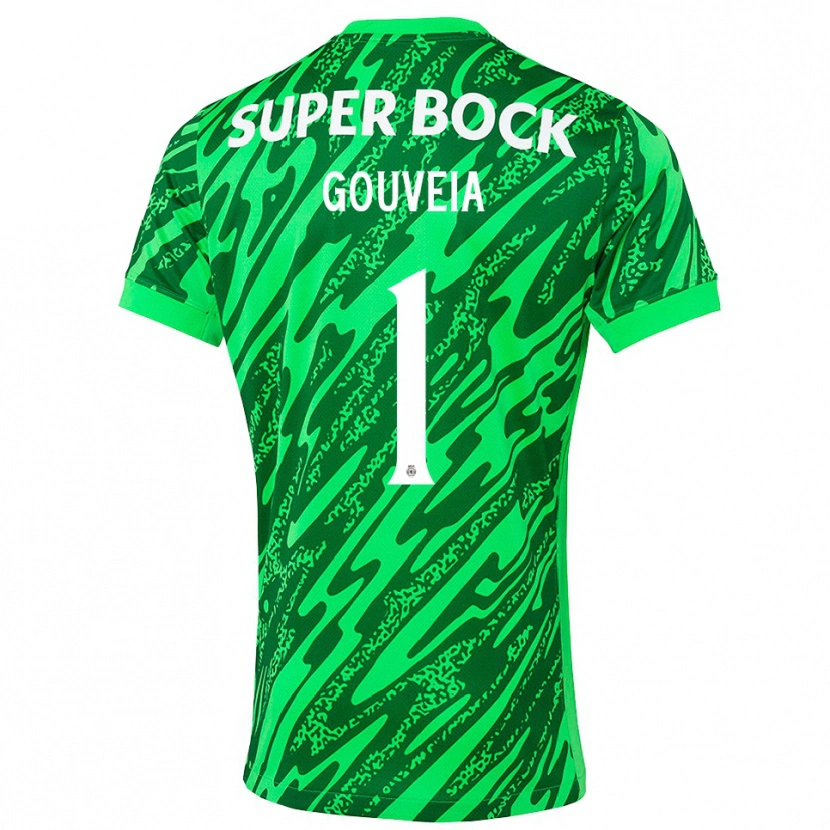 Danxen Børn Miguel Gouveia #1 Grøn Hvid Målmandstrøje 2025/26 Trøje T-shirt