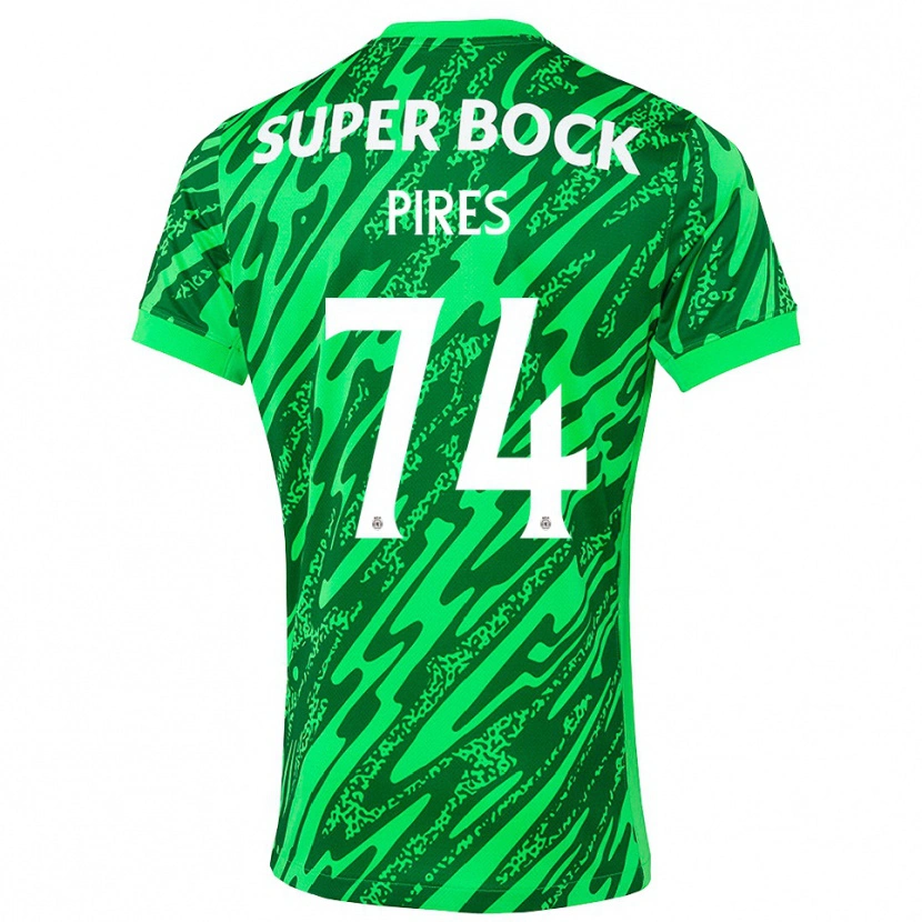 Danxen Børn Guilherme Pires #74 Grøn Hvid Målmandstrøje 2025/26 Trøje T-shirt