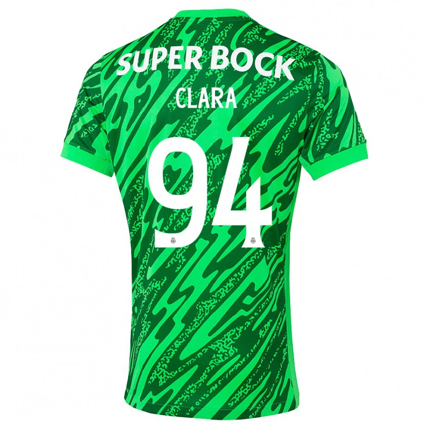 Danxen Børn Diogo Clara #94 Grøn Hvid Målmandstrøje 2025/26 Trøje T-shirt