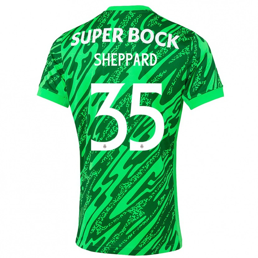 Danxen Børn Catriona Sheppard #35 Grøn Hvid Målmandstrøje 2025/26 Trøje T-shirt