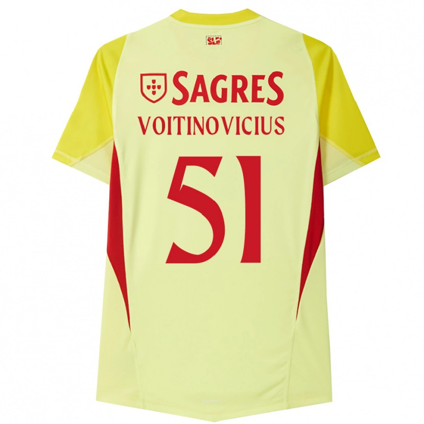 Danxen Børn Arnas Voitinovičius #51 Gul Rød Målmandstrøje 2025/26 Trøje T-shirt