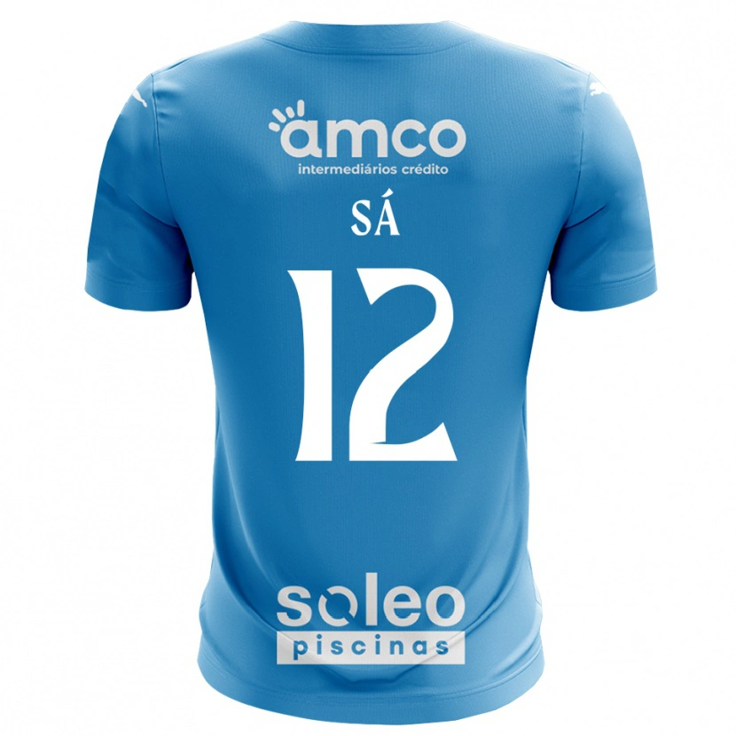 Danxen Børn Tiago Sá #12 Blå Hvid Målmandstrøje 2025/26 Trøje T-shirt