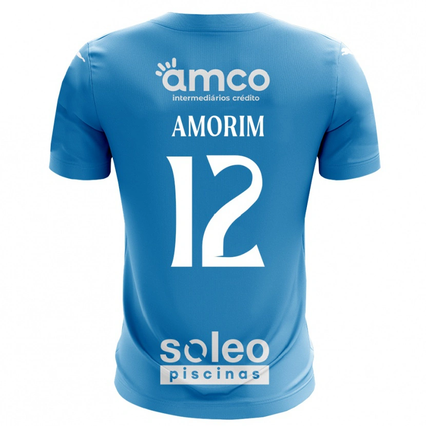 Danxen Børn Renato Amorim #12 Blå Hvid Målmandstrøje 2025/26 Trøje T-shirt