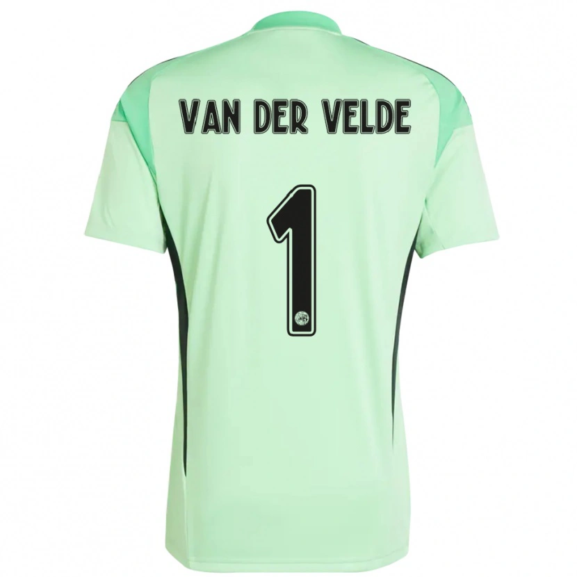 Danxen Børn Valentijn van der Velde #1 Lysegrøn Sort Målmandstrøje 2025/26 Trøje T-shirt