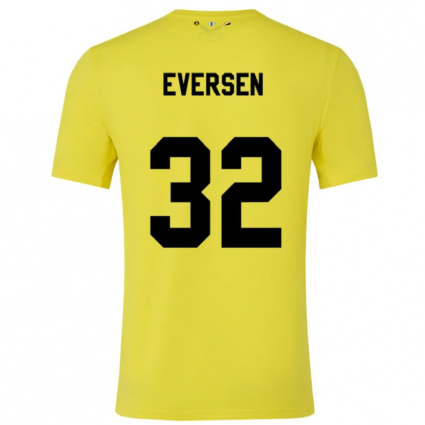 Danxen Børn Justin Eversen #32 Gul Sort Målmandstrøje 2025/26 Trøje T-shirt