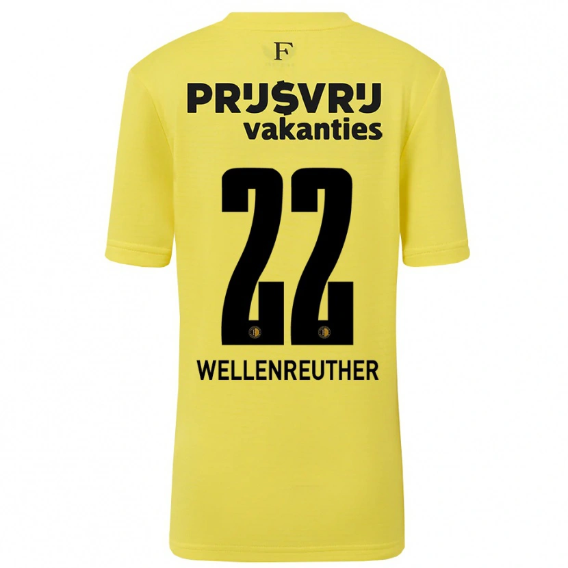 Danxen Børn Timon Wellenreuther #22 Gul Sort Målmandstrøje 2025/26 Trøje T-shirt