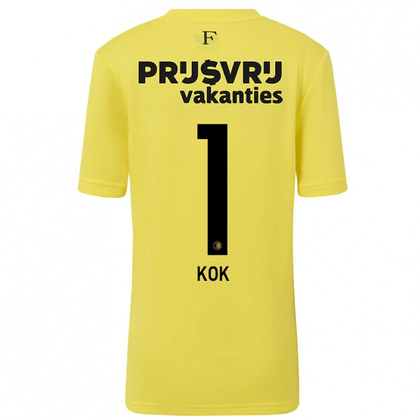 Danxen Børn Stefan Kok #1 Gul Sort Målmandstrøje 2025/26 Trøje T-shirt