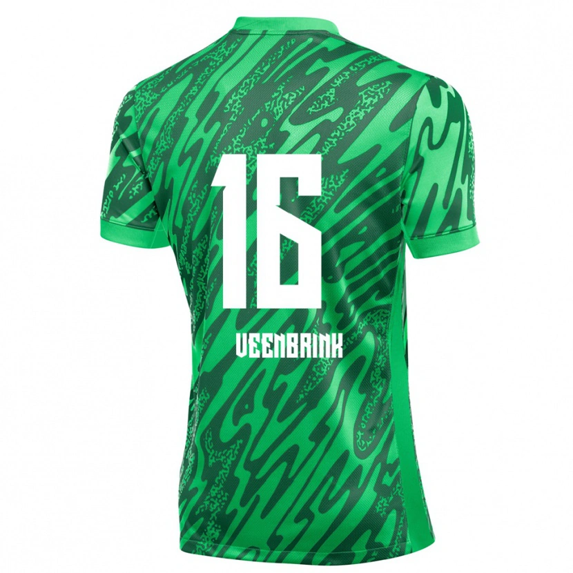Danxen Børn Jayden Veenbrink #16 Grøn Hvid Målmandstrøje 2025/26 Trøje T-shirt