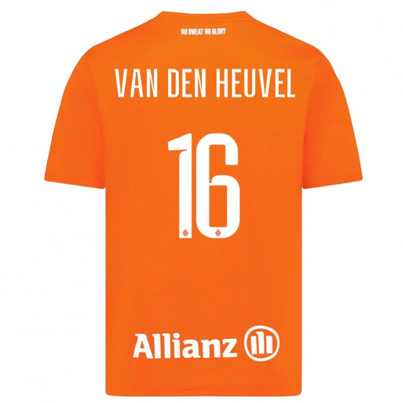 Danxen Børn Dani van den Heuvel #16 Orange Hvid Målmandstrøje 2025/26 Trøje T-shirt