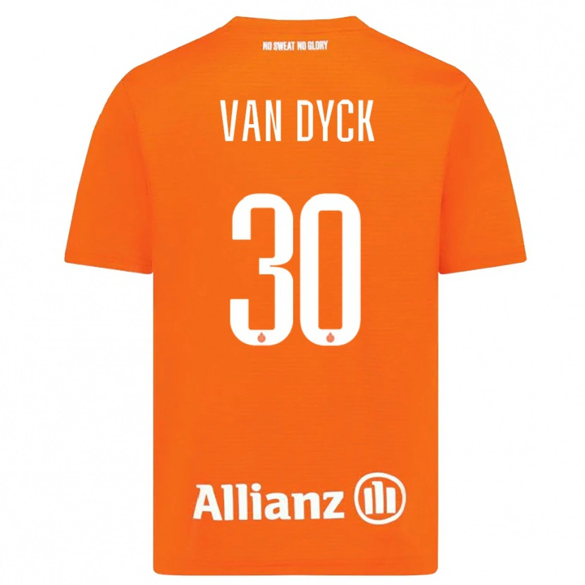Danxen Børn Nell Van Dyck #30 Orange Hvid Målmandstrøje 2025/26 Trøje T-shirt