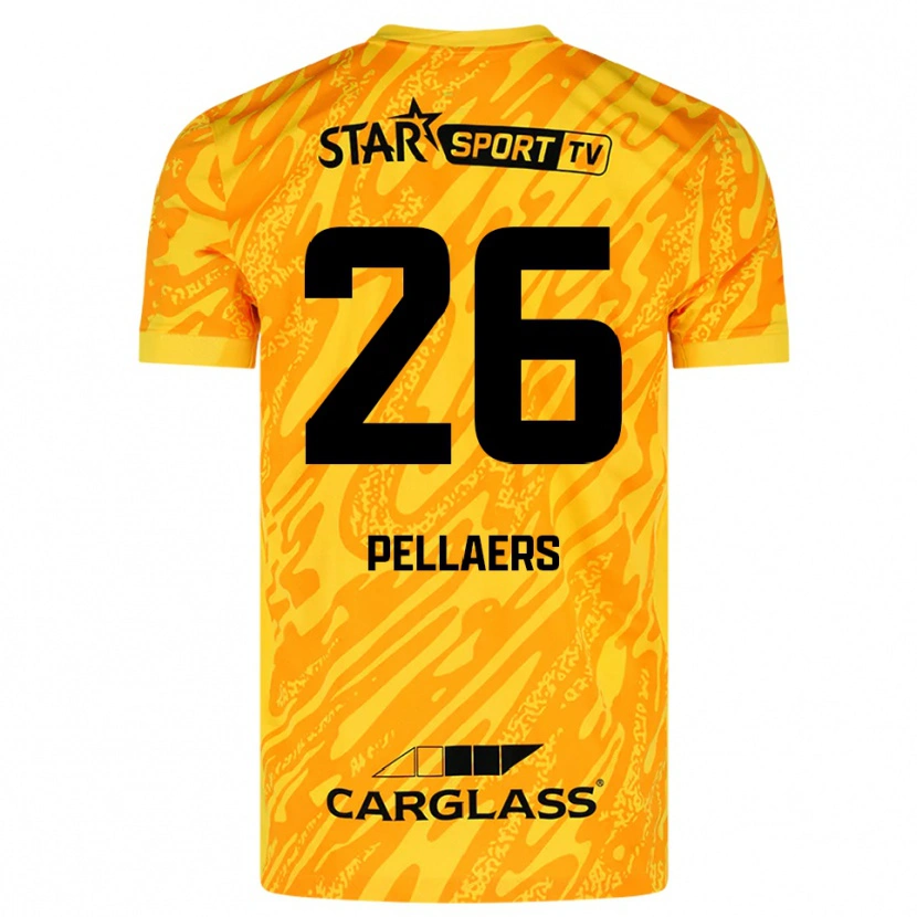 Danxen Børn Amanuel Pellaers #26 Orange Gul Sort Målmandstrøje 2025/26 Trøje T-shirt