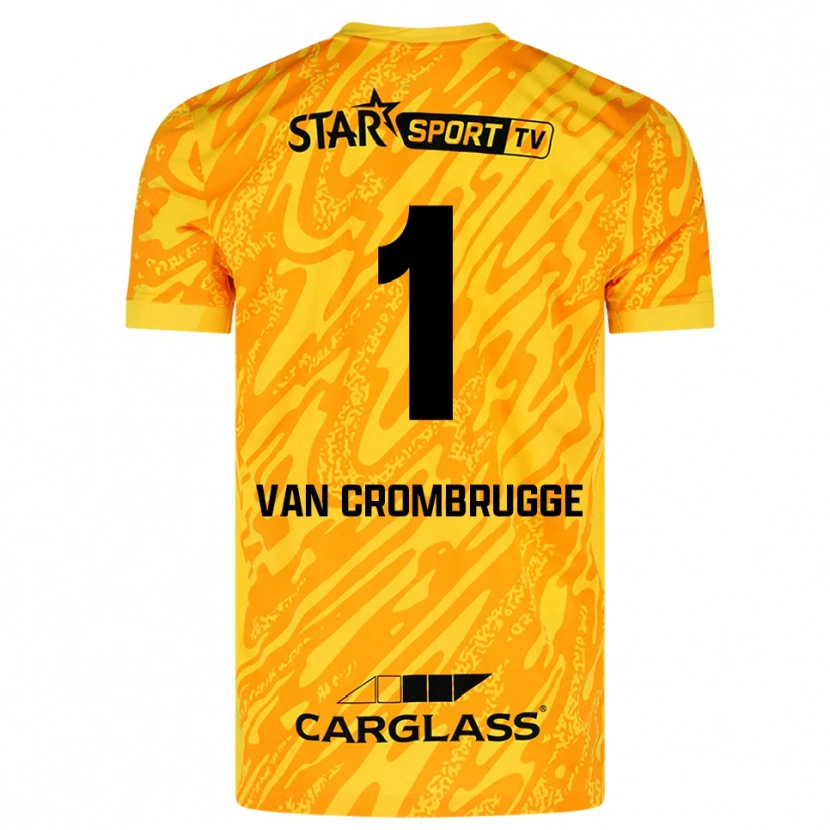 Danxen Børn Hendrik Van Crombrugge #1 Orange Gul Sort Målmandstrøje 2025/26 Trøje T-shirt