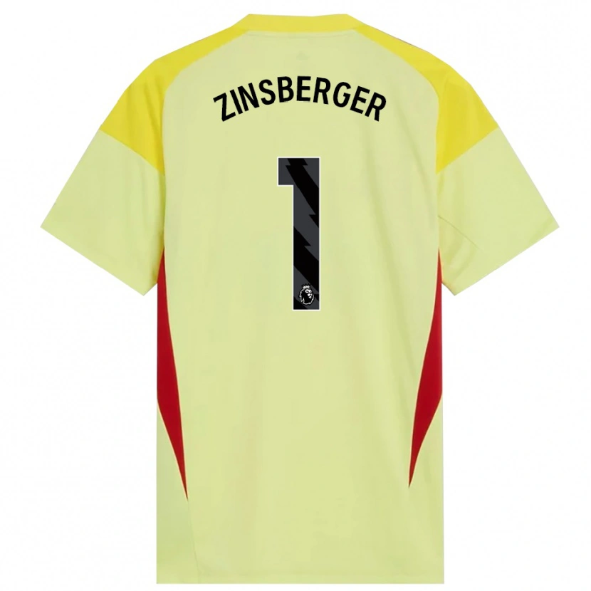 Danxen Børn Manuela Zinsberger #1 Gul Rød Sort Målmandstrøje 2025/26 Trøje T-shirt