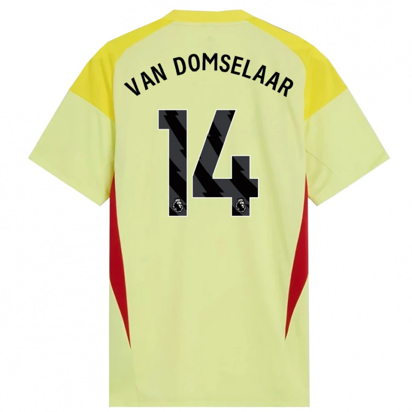 Danxen Børn Daphne Van Domselaar #14 Gul Rød Sort Målmandstrøje 2025/26 Trøje T-shirt