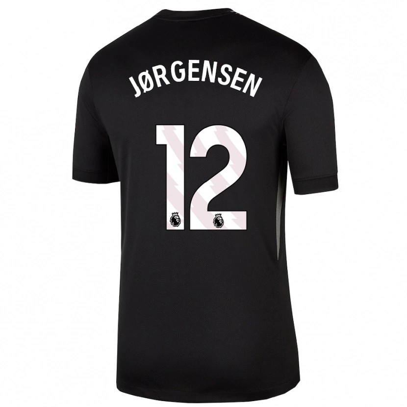 Danxen Børn Filip Jørgensen #12 Sort Hvid Målmandstrøje 2025/26 Trøje T-shirt